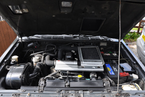 Car engine bay opened